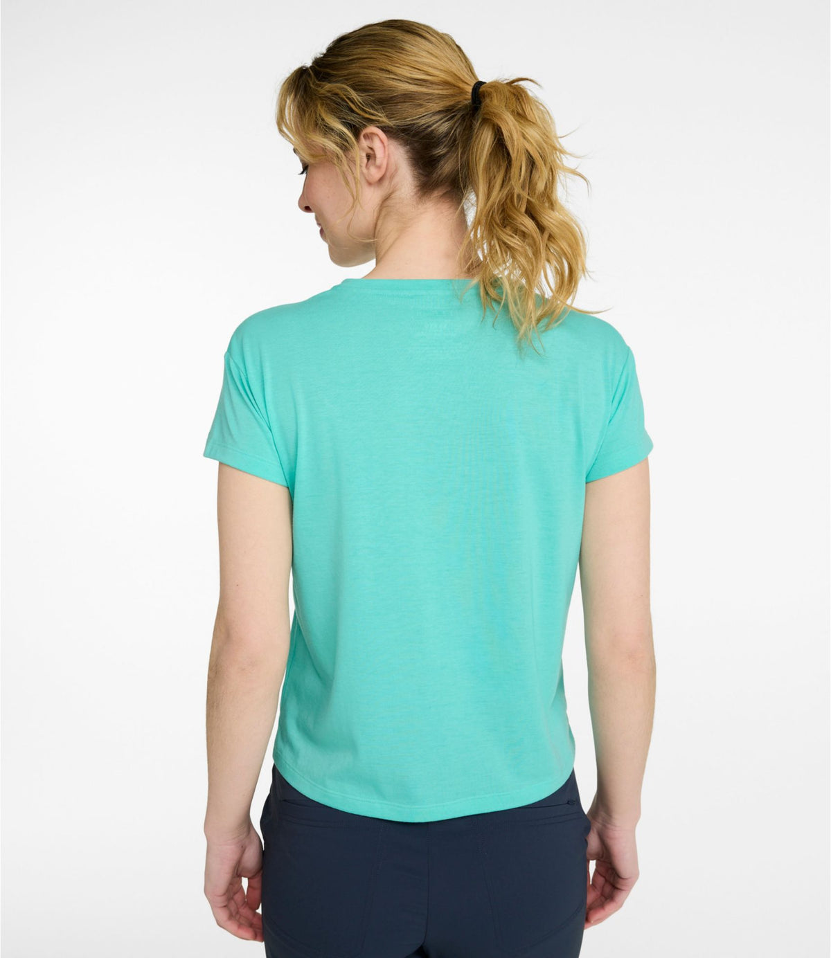 L.L.Bean Women's Mountainside Crewneck Tee, Short-Sleeve Deep Blue