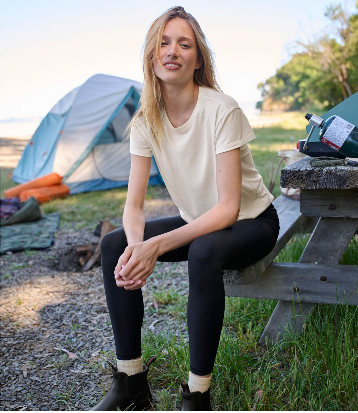 L.L.Bean Women's Mountainside Crewneck Tee, Short-Sleeve Deep Blue