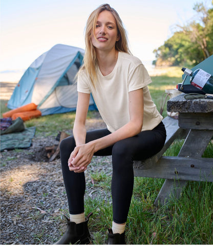 L.L.Bean Women's Mountainside Crewneck Tee, Short-Sleeve Deep Blue