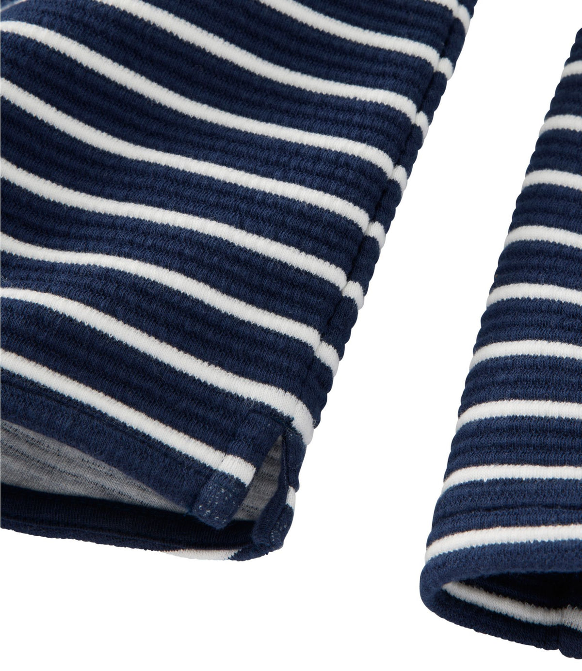 L.L.Bean Women's Lakewashed Double-Knit Quarter-Snap, Stripe Classic Navy/Sea Salt
