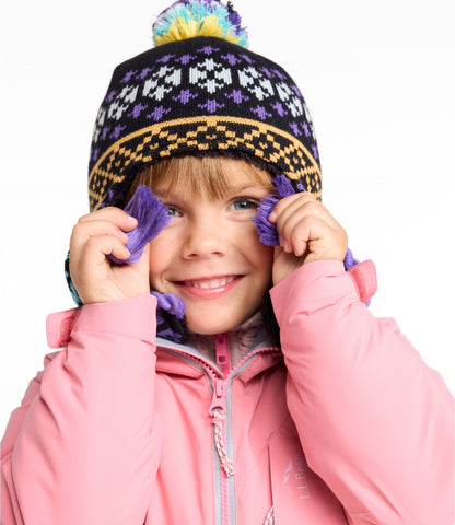 L.L.Bean Kids' Frosty Day Earflap Hat Deep Glacier Blue Bear