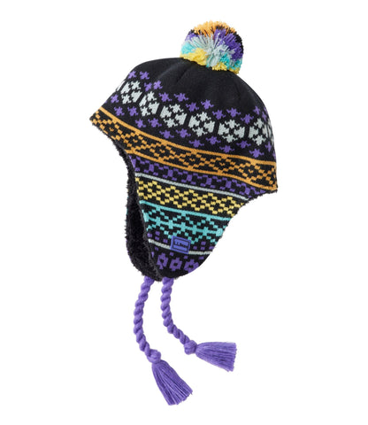 L.L.Bean Kids' Frosty Day Earflap Hat Deep Glacier Blue Bear