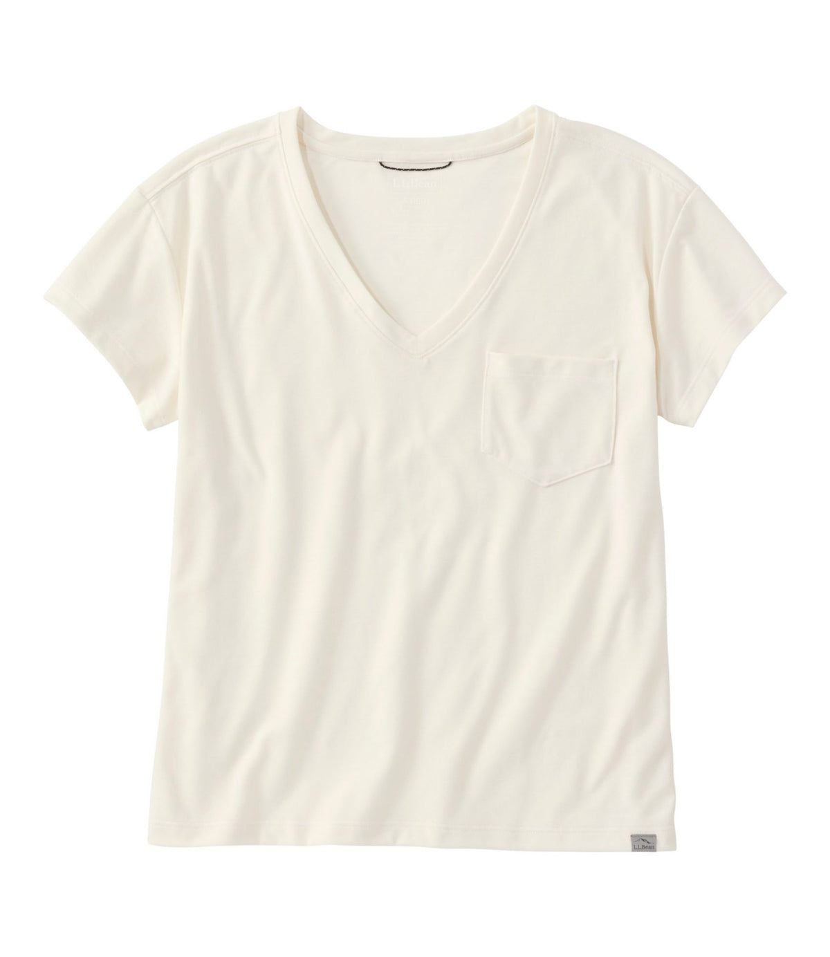 L.L.Bean Women's Mountainside V-Neck Pocket Tee, Short Sleeve