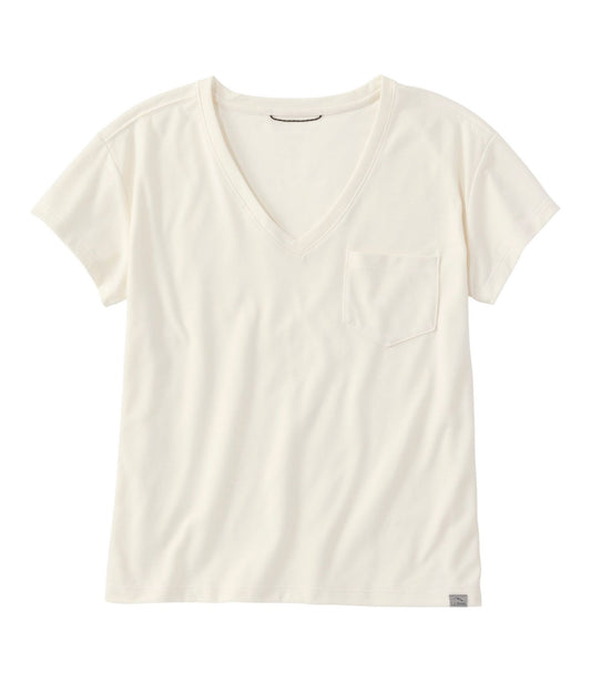 L.L.Bean Women's Mountainside V-Neck Pocket Tee, Short Sleeve
