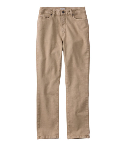 L.L.Bean Women's True Shape Jeans, High-Rise Slim-Leg Ankle Colors Coastal Dune