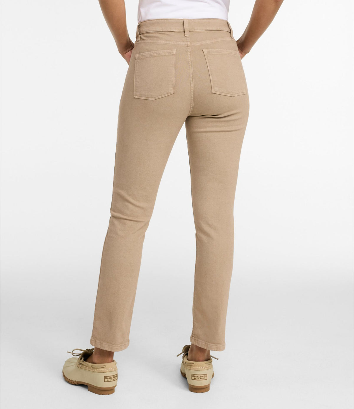 L.L.Bean Women's True Shape Jeans, High-Rise Slim-Leg Ankle Colors Coastal Dune