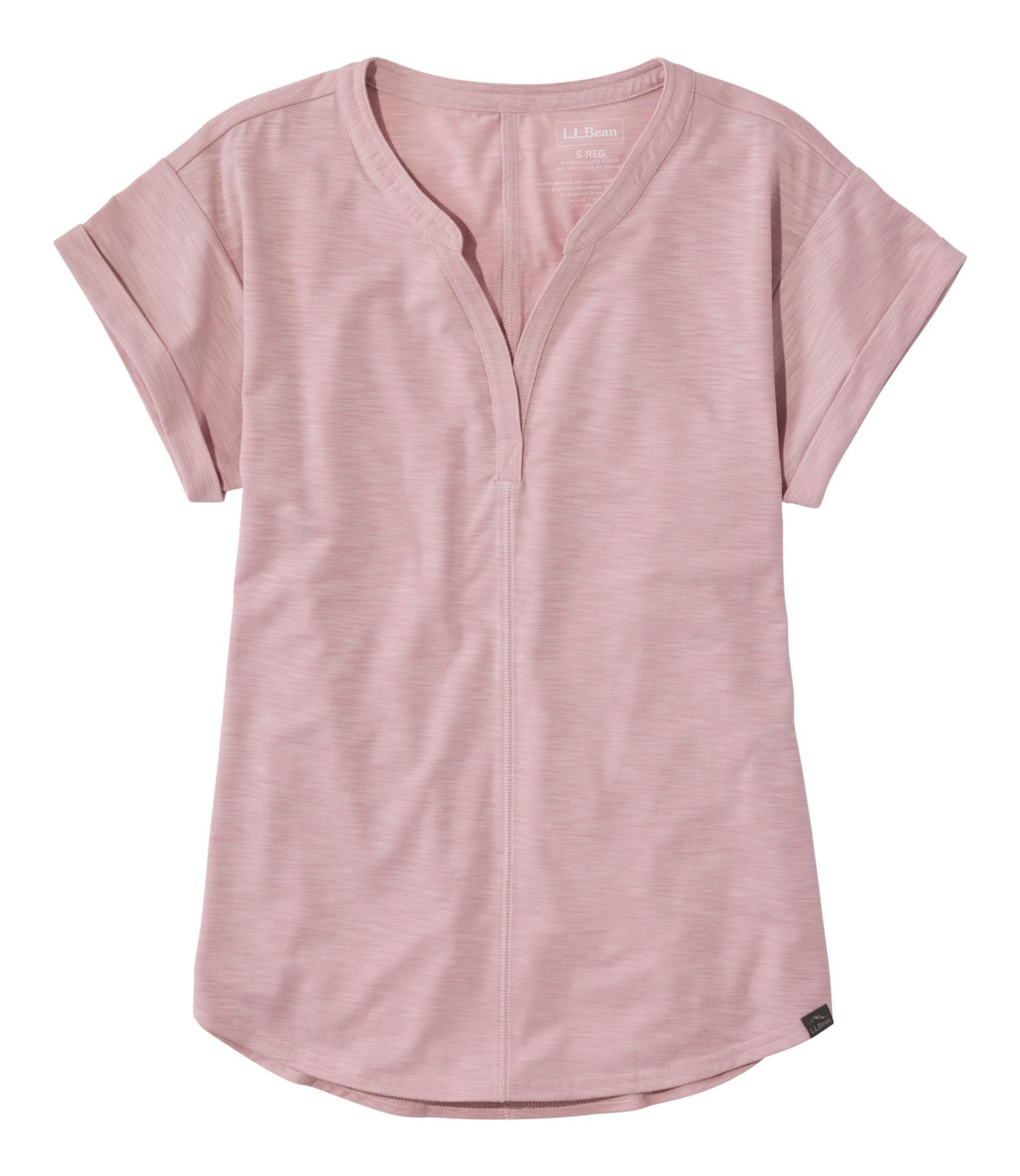 L.L.Bean Women's Streamside Tee, Short-Sleeve Splitneck Antique Lilac