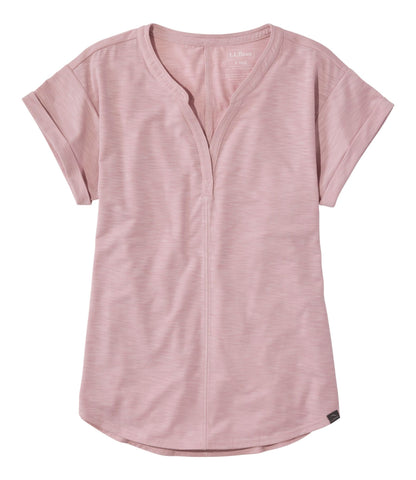 L.L.Bean Women's Streamside Tee, Short-Sleeve Splitneck Antique Lilac