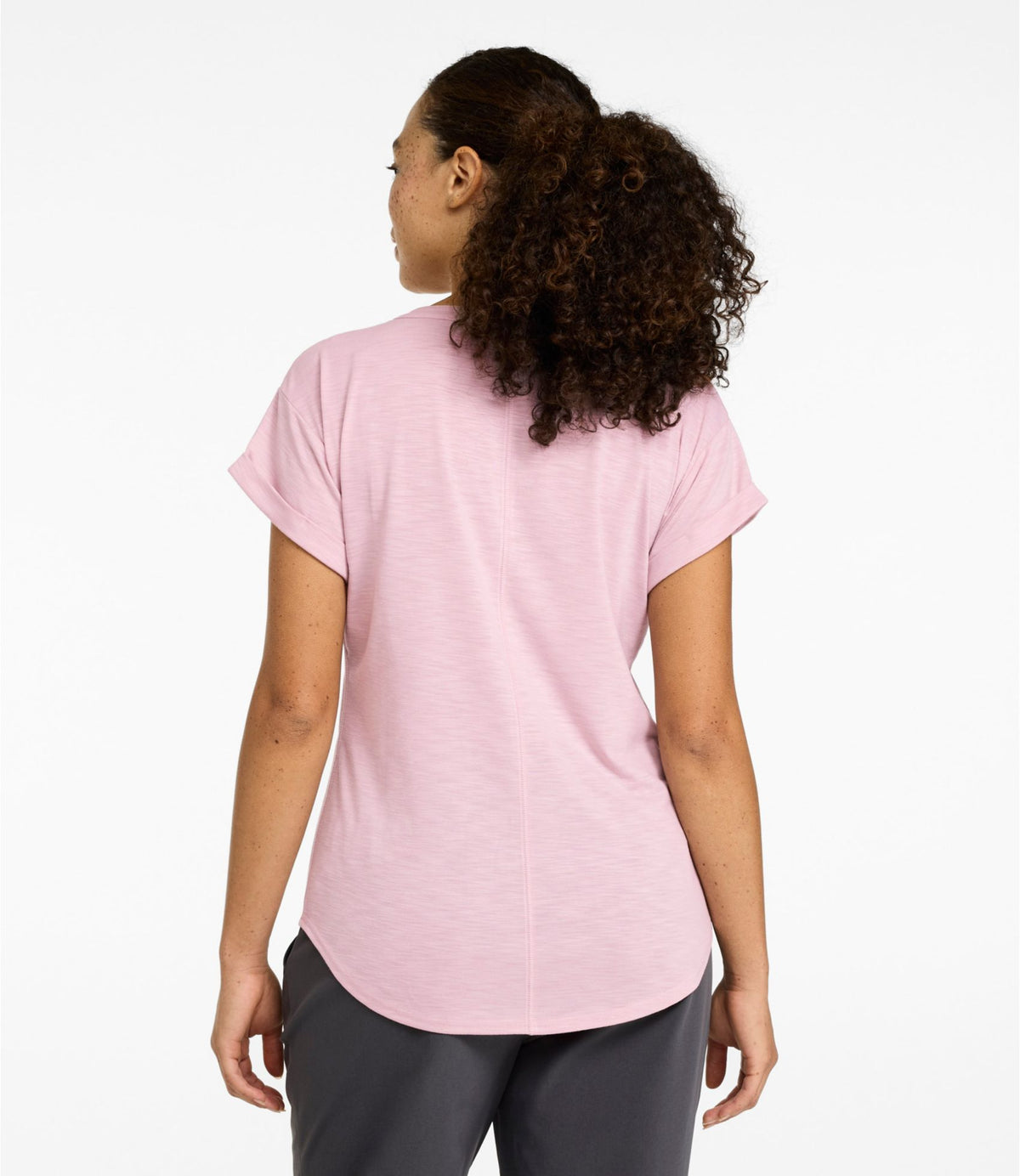 L.L.Bean Women's Streamside Tee, Short-Sleeve Splitneck Antique Lilac