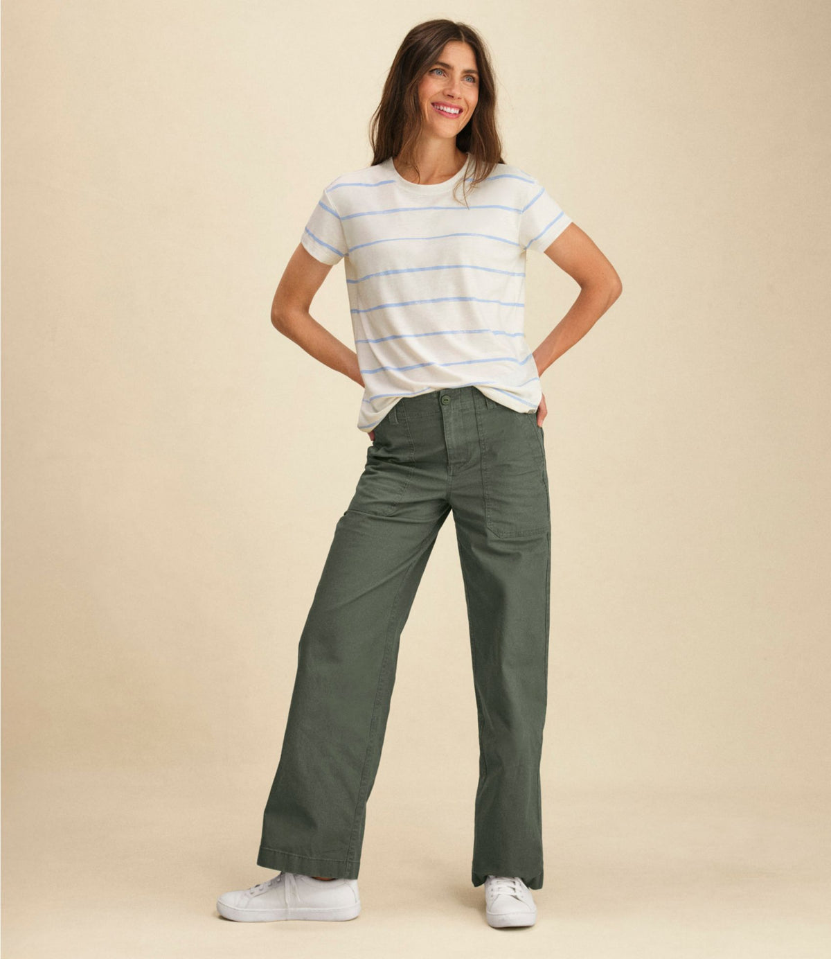 L.L.Bean Women's Mountainside Crewneck Tee, Short-Sleeve Stripe Antique Lilac Stripe