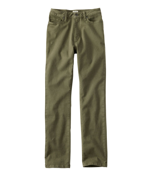 L.L.Bean Women's True Shape Jeans, High-Rise Slim-Leg Colors Kelp Green