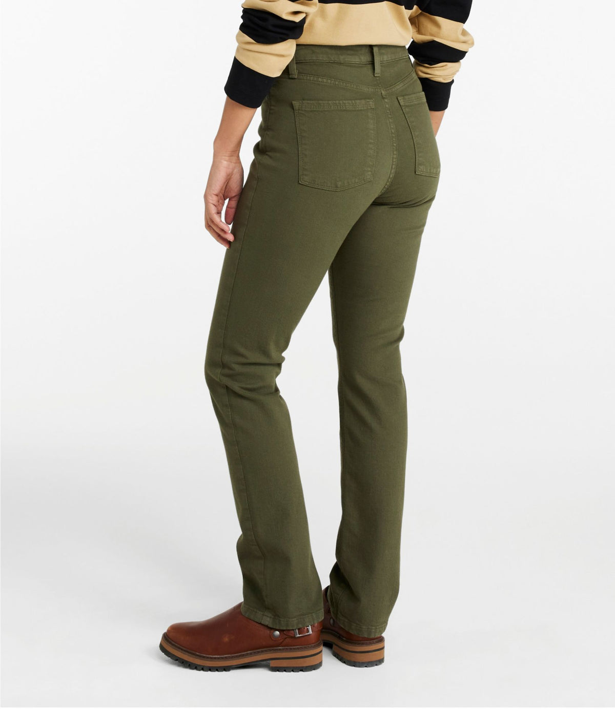 L.L.Bean Women's True Shape Jeans, High-Rise Slim-Leg Colors Kelp Green