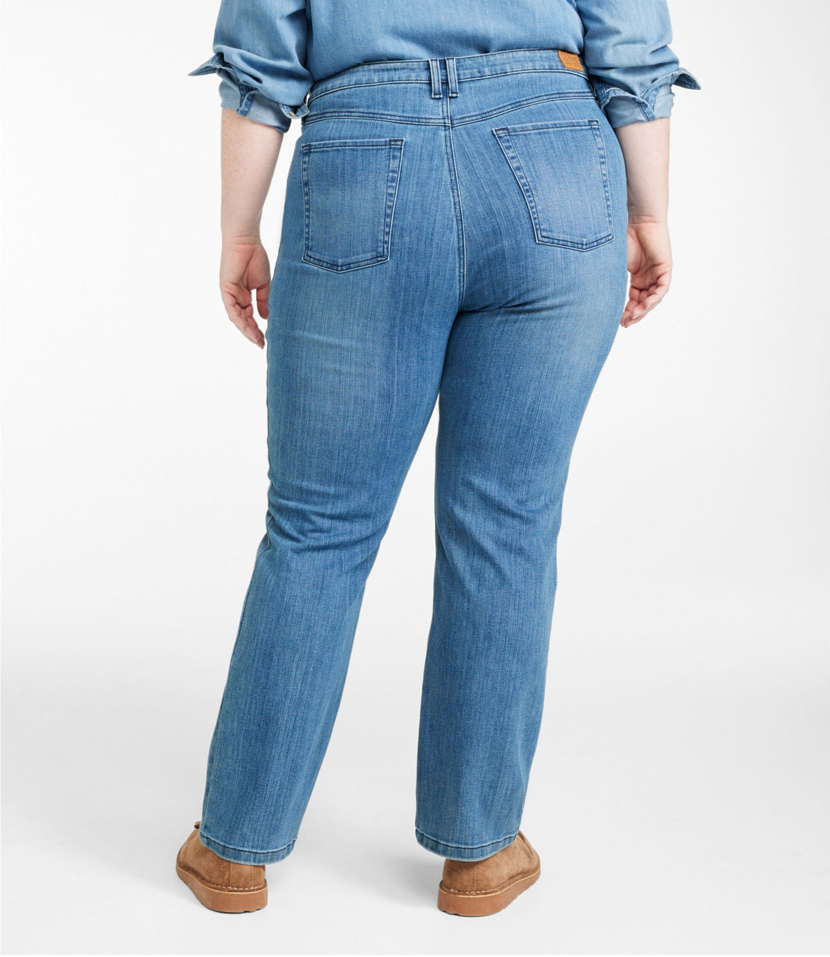 L.L.Bean Women's BeanFlex® Jeans, Mid-Rise Straight-Leg Bright Indigo