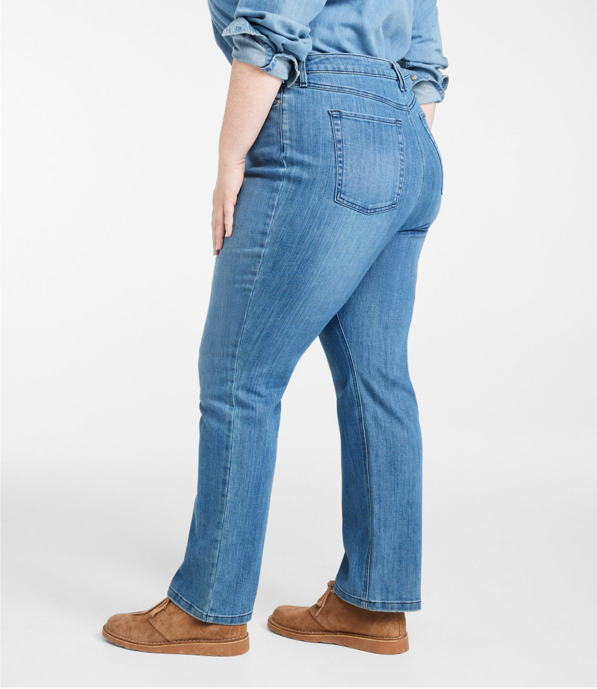 L.L.Bean Women's BeanFlex® Jeans, Mid-Rise Straight-Leg Bright Indigo