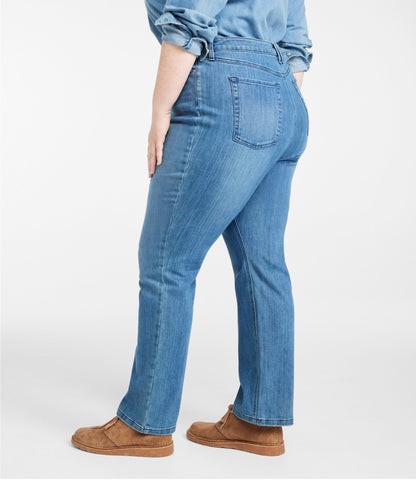 L.L.Bean Women's BeanFlex® Jeans, Mid-Rise Straight-Leg Bright Indigo