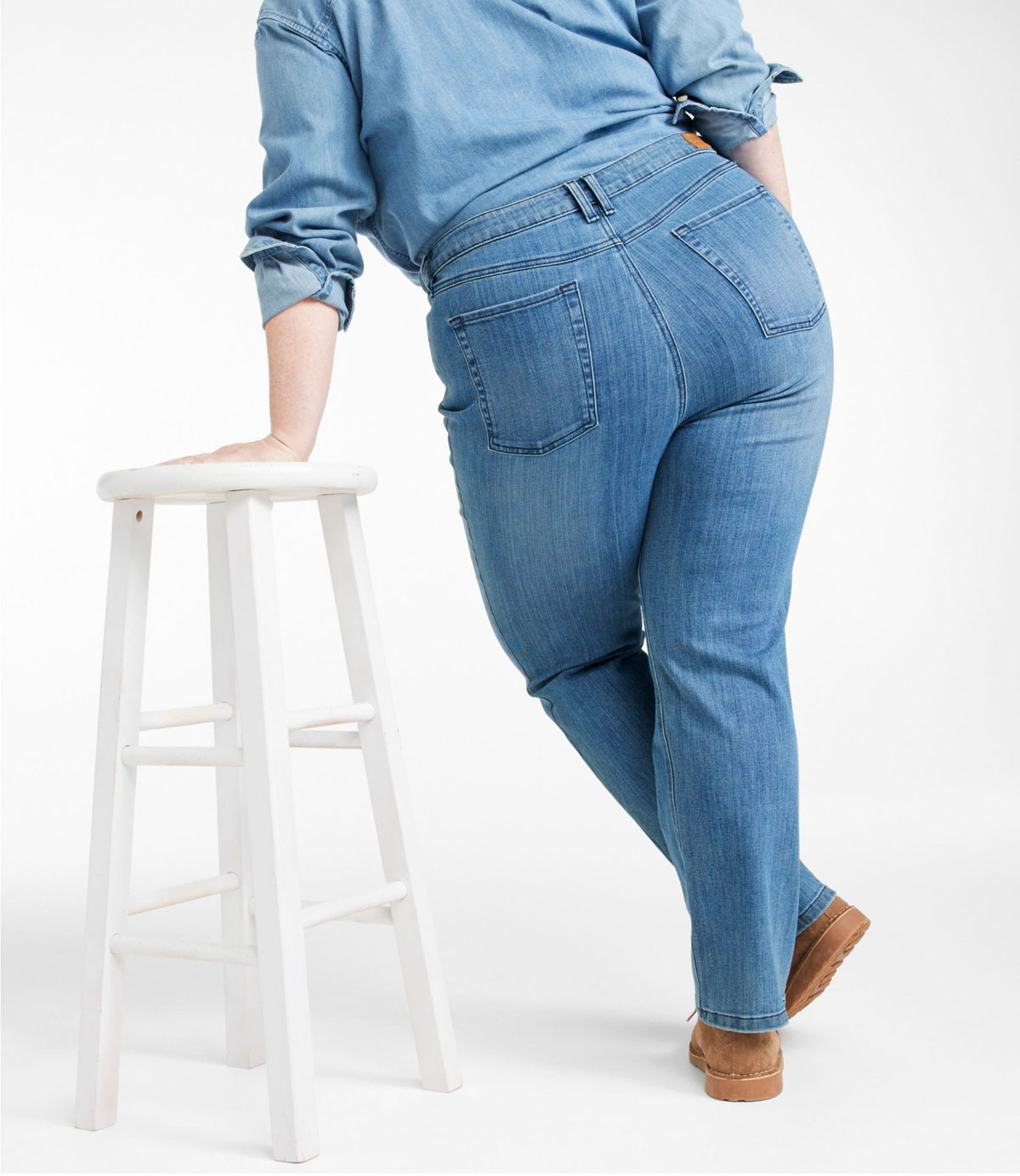 L.L.Bean Women's BeanFlex® Jeans, Mid-Rise Straight-Leg Bright Indigo