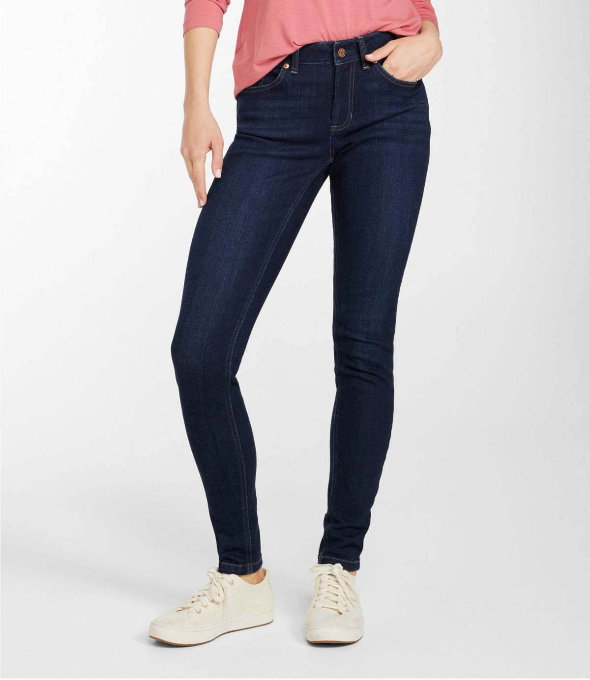 L.L.Bean Women's BeanFlex® Jeans, Mid-Rise Skinny-Leg Rinsed