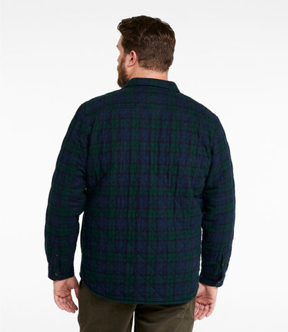 L.L.Bean Men's Quilted Scotch Plaid Flannel Shirt Jac Blue MacKellar