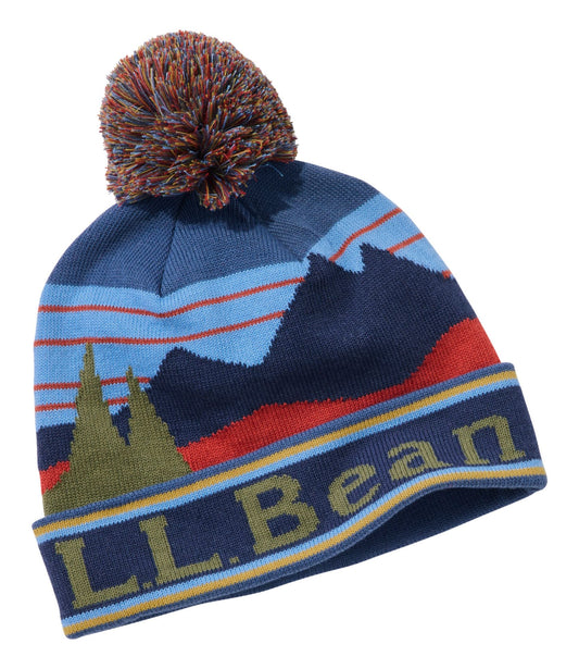 L.L.Bean Toddlers' L.L.Bean Pom Hat Classic Navy/Olive Gray