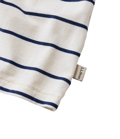L.L.Bean Women's Soft Stretch Supima-Blend Tee, Scoopneck Short-Sleeve Stripe Sailcloth/Classic Navy