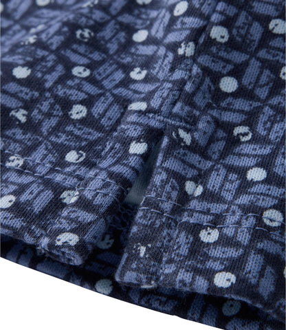 L.L.Bean Women's L.L.Bean Tee, Three-Quarter-Sleeve Splitneck Tunic Print Deep Lake Diamond Dot