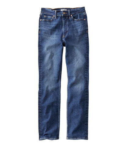 L.L.Bean Women's Signature Super Stretch Jeans, High-Rise Skinny-Leg Ankle Authentic Blue