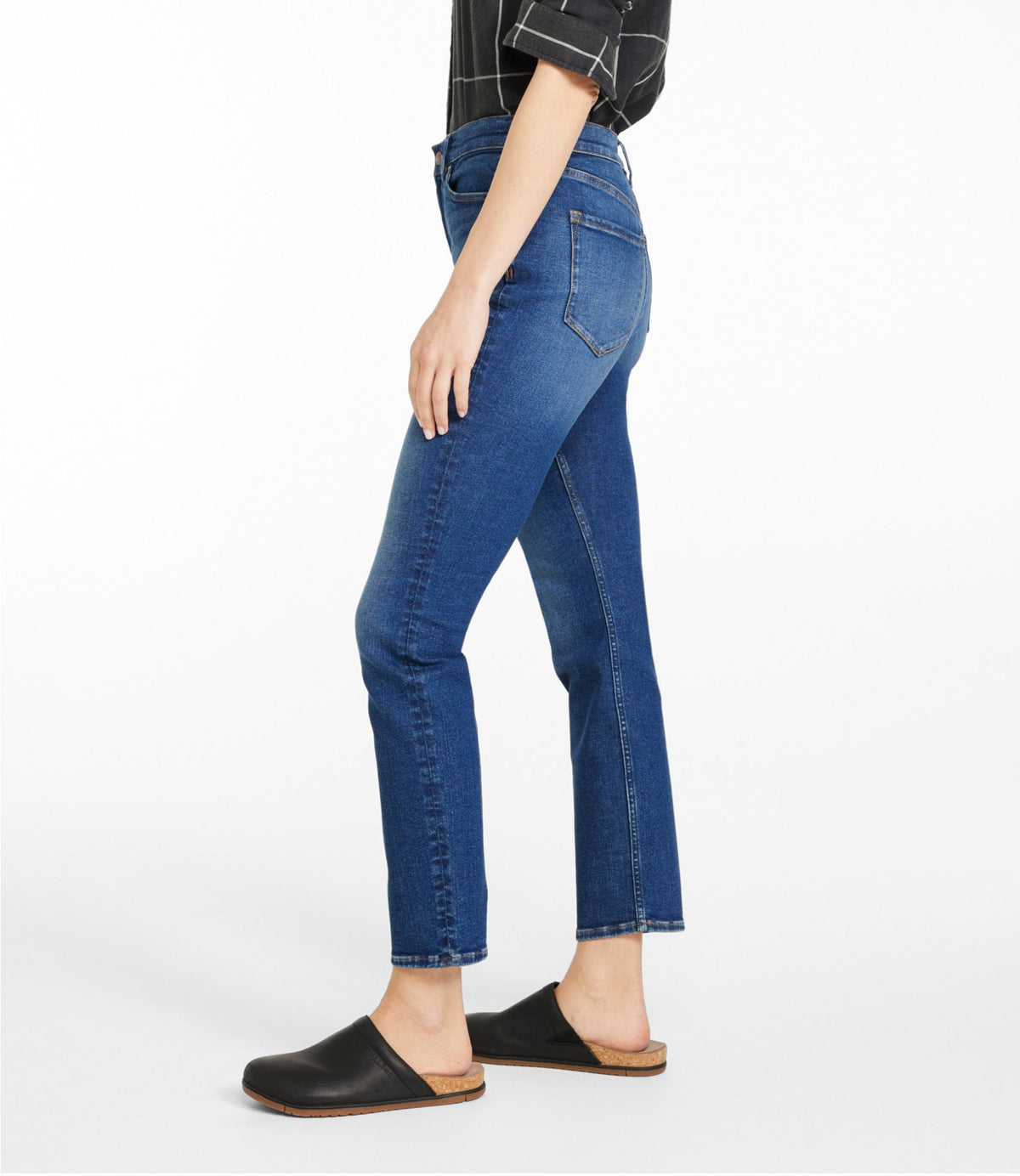 L.L.Bean Women's Signature Super Stretch Jeans, High-Rise Skinny-Leg Ankle Authentic Blue