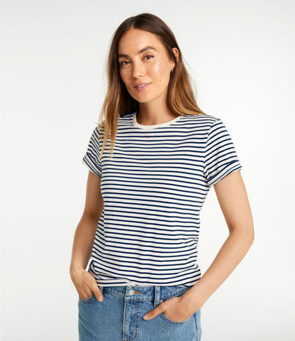 L.L.Bean Women's Signature Premium Essential Tee, Short-Sleeve Novelty Currant