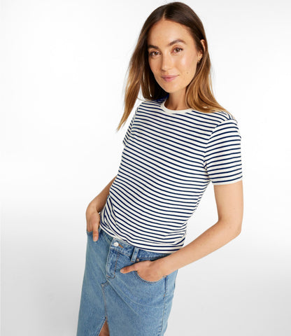 L.L.Bean Women's Signature Premium Essential Tee, Short-Sleeve Novelty Currant