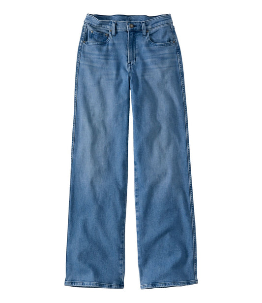 L.L.Bean Women's L.L.Bean Everyday Stretch Jeans, High-Rise Relaxed Wide-Leg