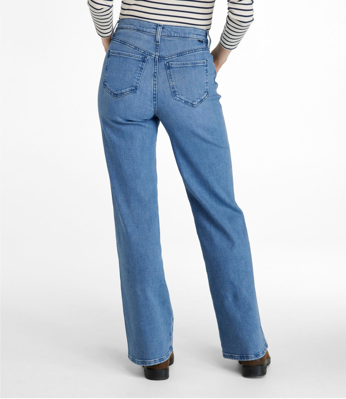 L.L.Bean Women's L.L.Bean Everyday Stretch Jeans, High-Rise Relaxed Wide-Leg