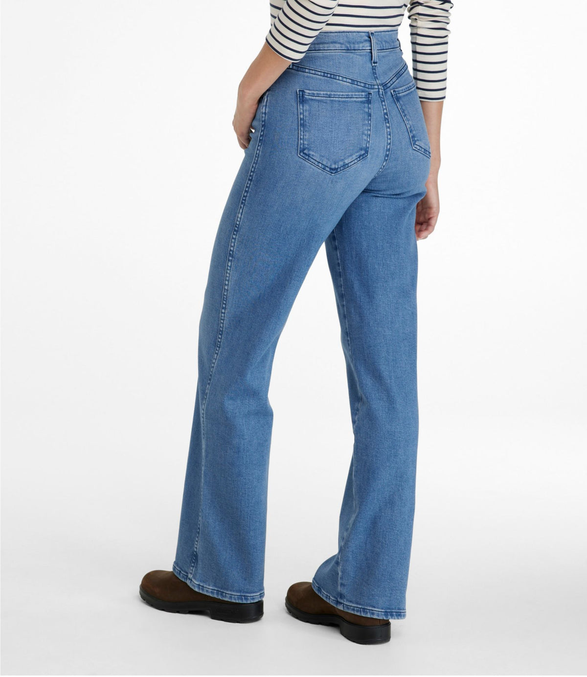 L.L.Bean Women's L.L.Bean Everyday Stretch Jeans, High-Rise Relaxed Wide-Leg
