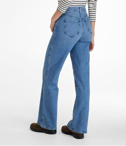 L.L.Bean Women's L.L.Bean Everyday Stretch Jeans, High-Rise Relaxed Wide-Leg