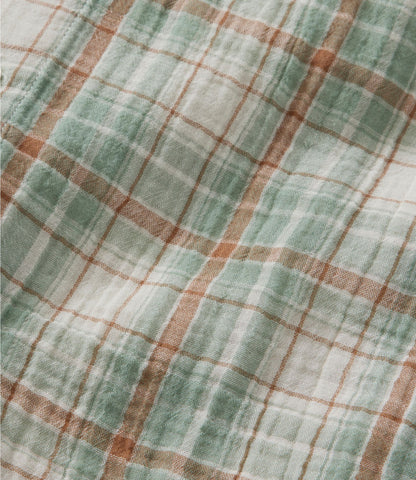 L.L.Bean Men's Cloud Gauze Shirt, Short-Sleeve, Slightly Fitted Untucked Fit, Plaid Faded Orange