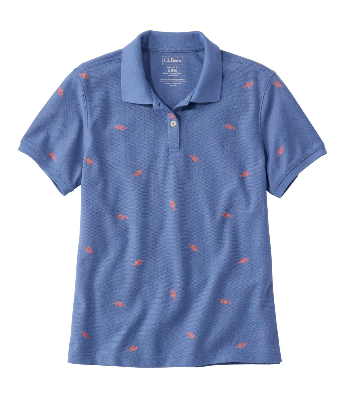 L.L.Bean Women's Premium Double L Polo, Short-Sleeve Relaxed Fit Novelty