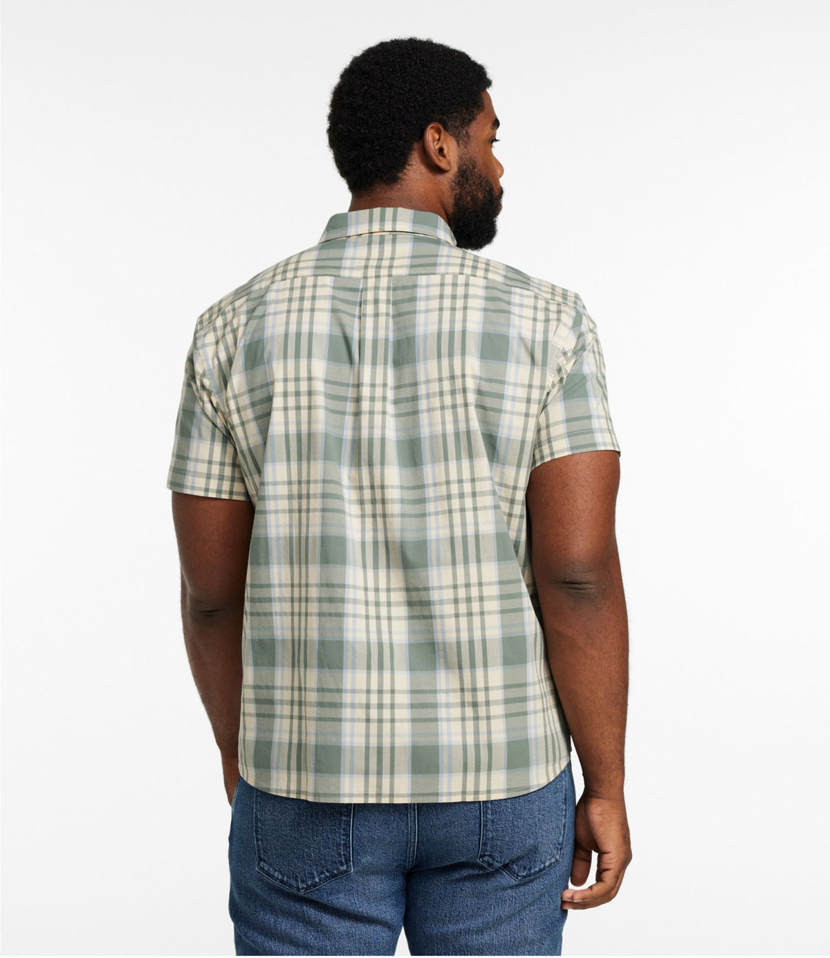 L.L.Bean Men's Signature Stretch Poplin Shirt, Short-Sleeve, Slim Fit Faded Orange