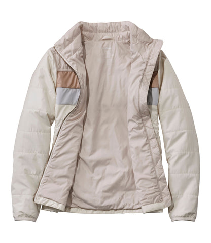 L.L.Bean Women's Mountain Classic Puffer Jacket, Colorblock Shore/Paperwhite