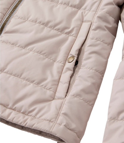 L.L.Bean Women's Mountain Classic Puffer Jacket, Colorblock Shore/Paperwhite