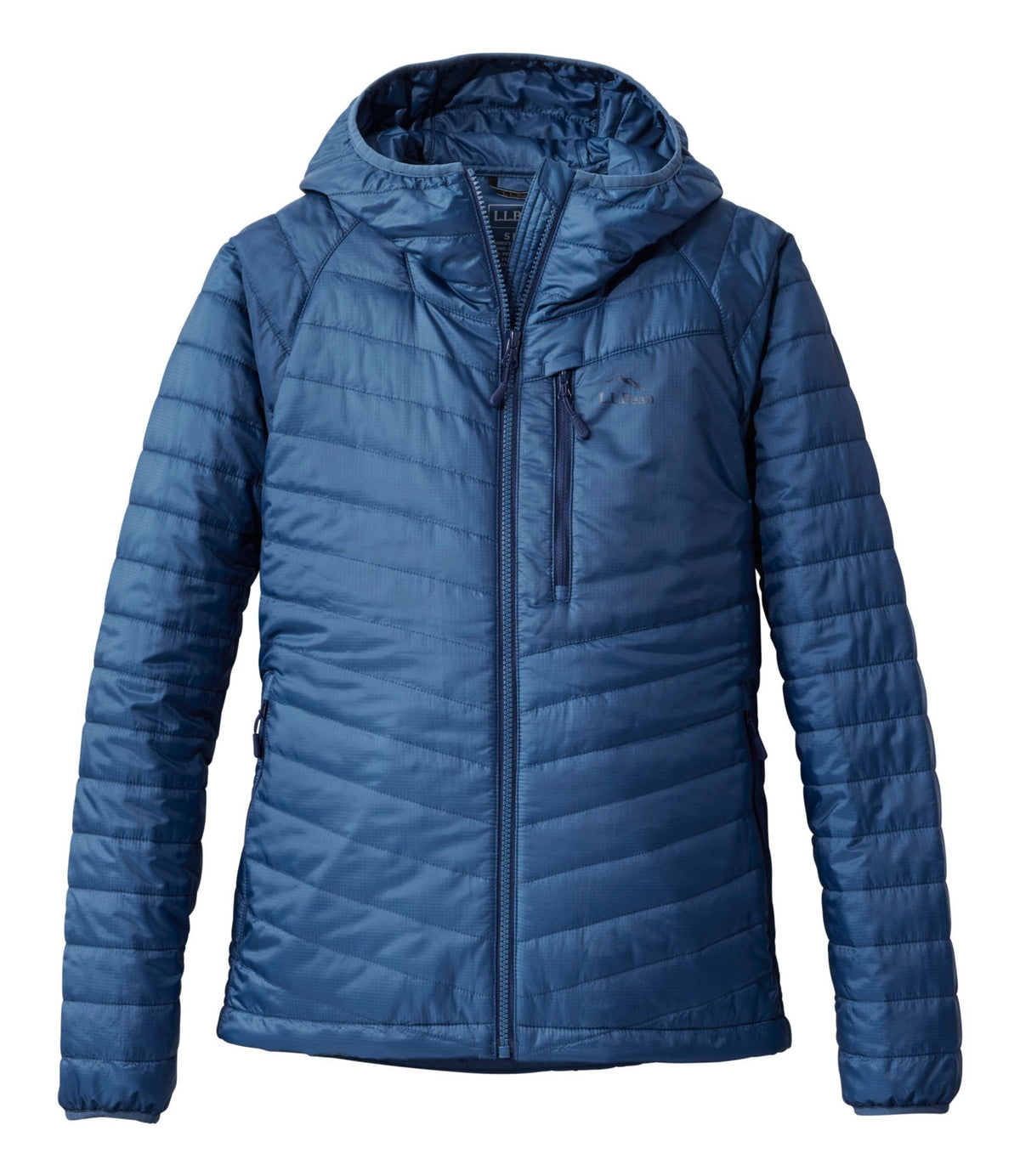 L.L.Bean Women's PrimaLoft Packaway Hooded Jacket Bright Mariner