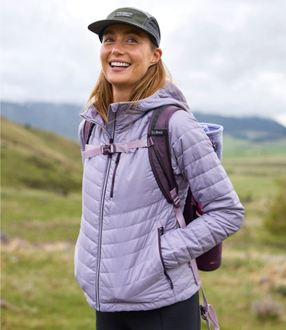L.L.Bean Women's PrimaLoft Packaway Hooded Jacket Bright Mariner