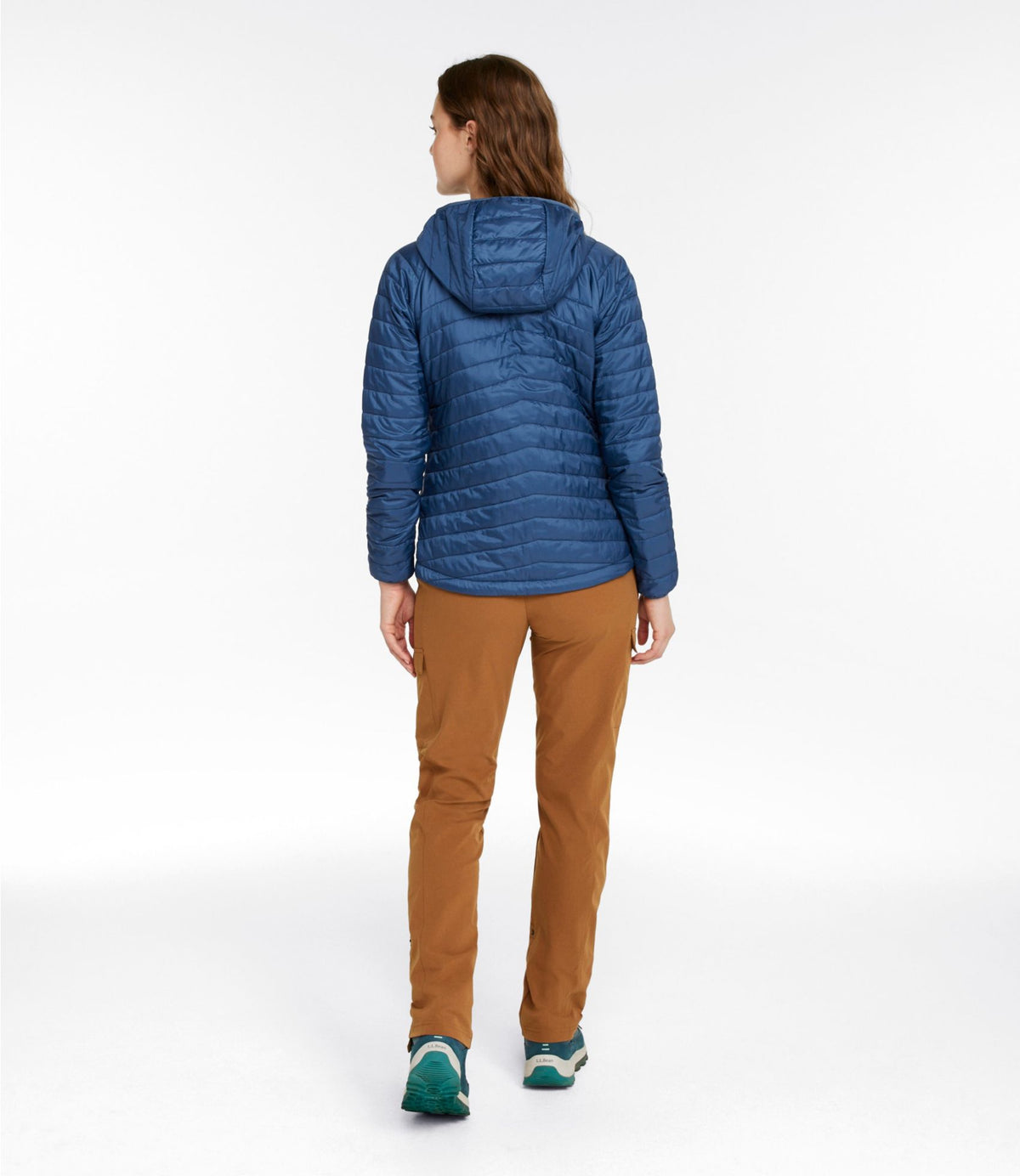 L.L.Bean Women's PrimaLoft Packaway Hooded Jacket Bright Mariner