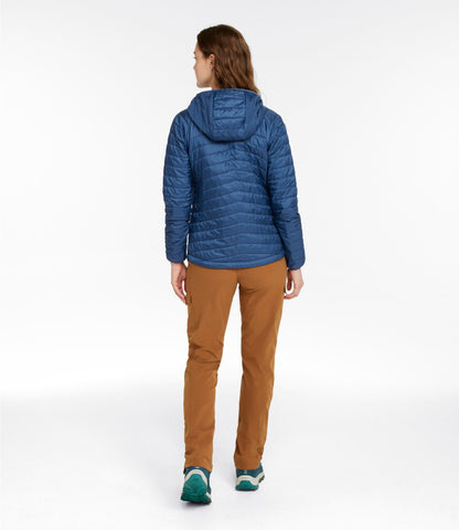 L.L.Bean Women's PrimaLoft Packaway Hooded Jacket Bright Mariner