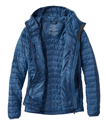 L.L.Bean Women's PrimaLoft Packaway Hooded Jacket Bright Mariner