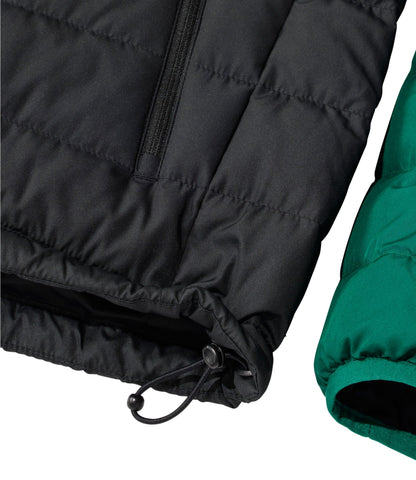 L.L.Bean Men's Bean's Down Hooded Jacket, Colorblock Burgundy/Nautical Navy