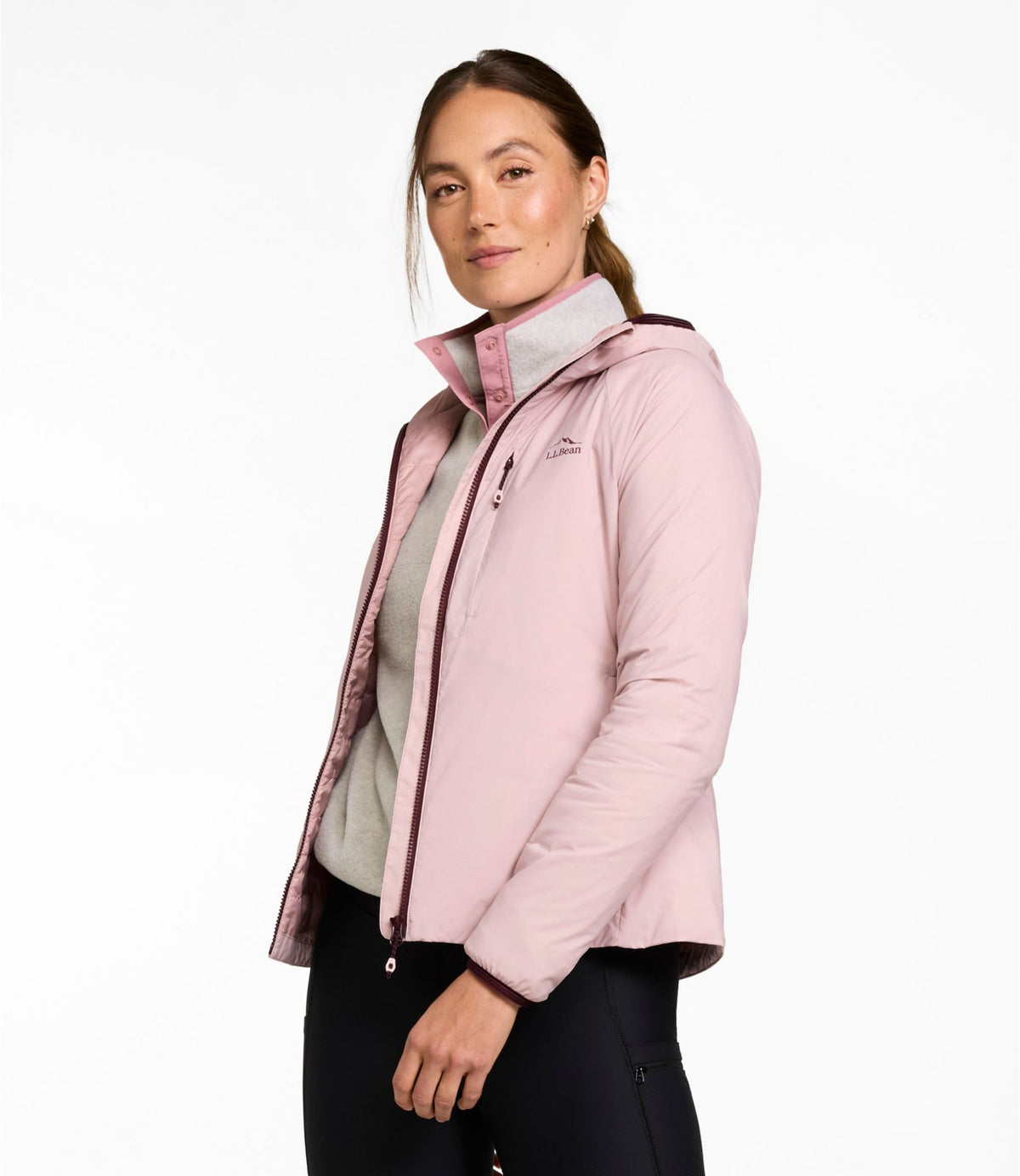 L.L.Bean Women's PrimaLoft Packaway Air Hoodie Antique Lilac