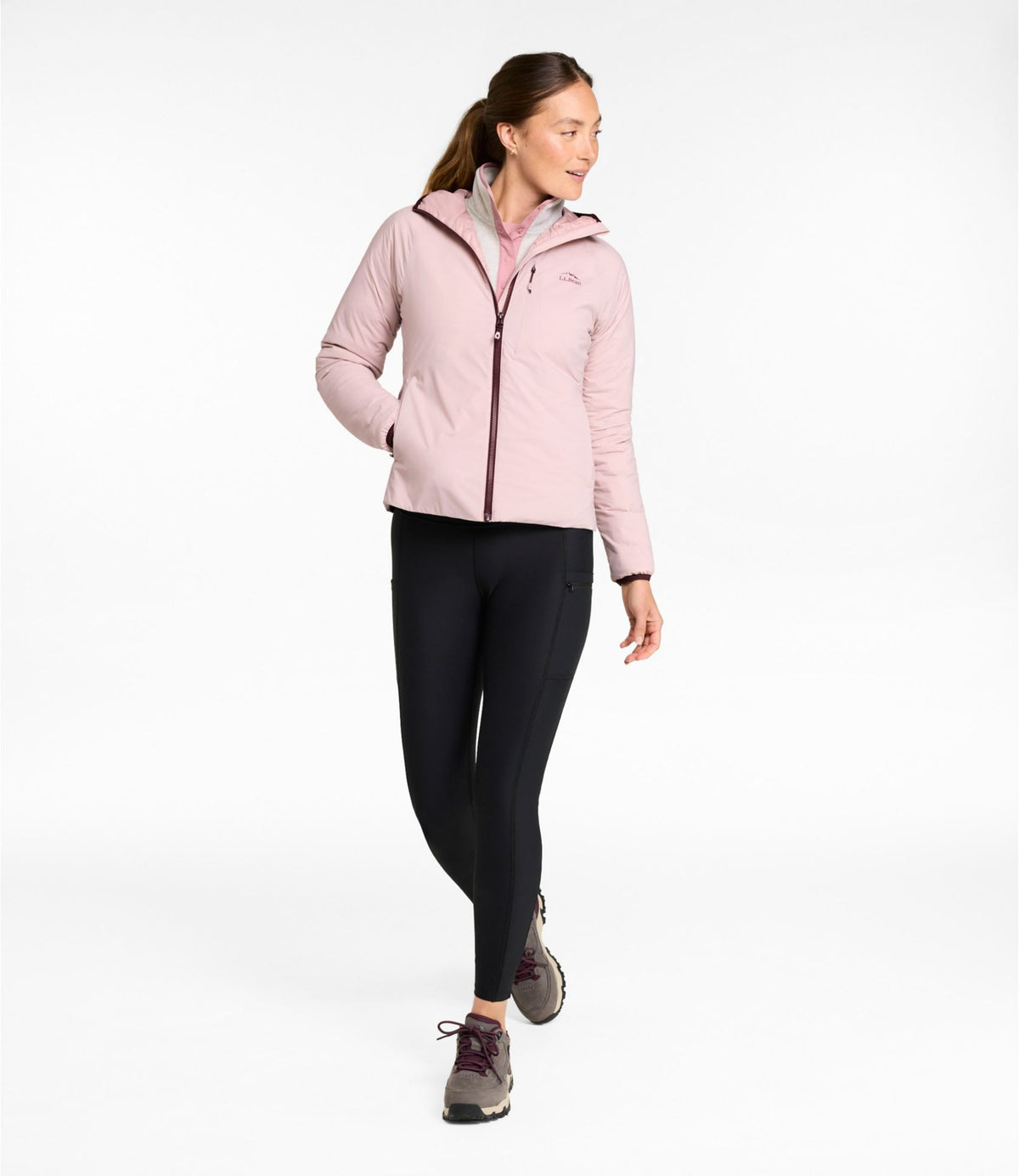 L.L.Bean Women's PrimaLoft Packaway Air Hoodie Antique Lilac