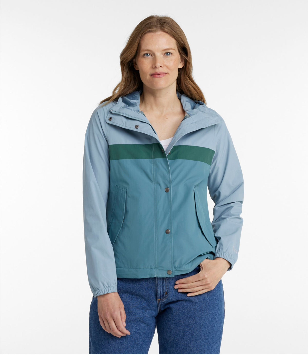 L.L.Bean Women's Mountain Classic Rain Jacket Cadet Blue/Storm Teal