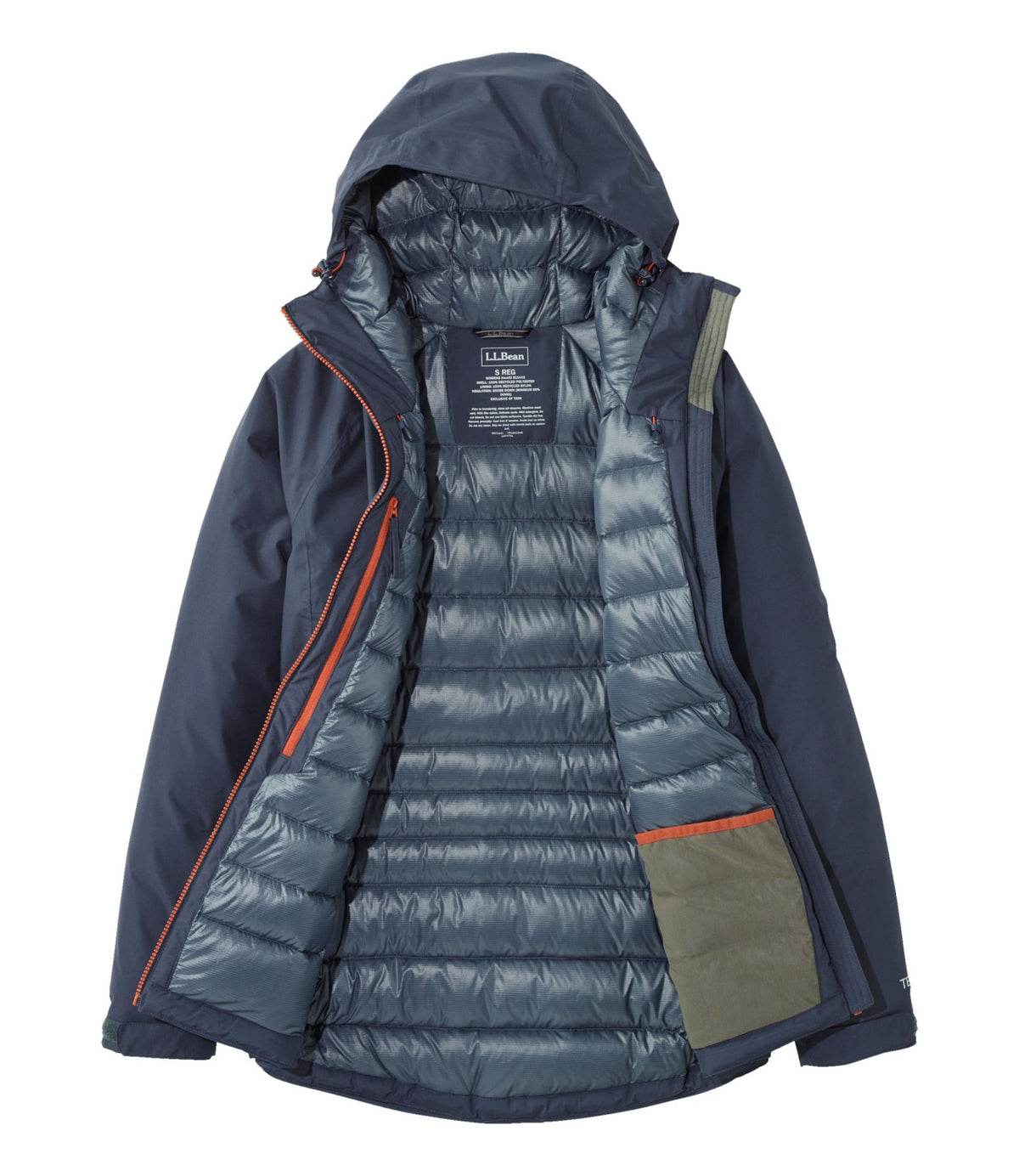 L.L.Bean Women's Waterproof Ultralight Down Jacket Carbon Navy