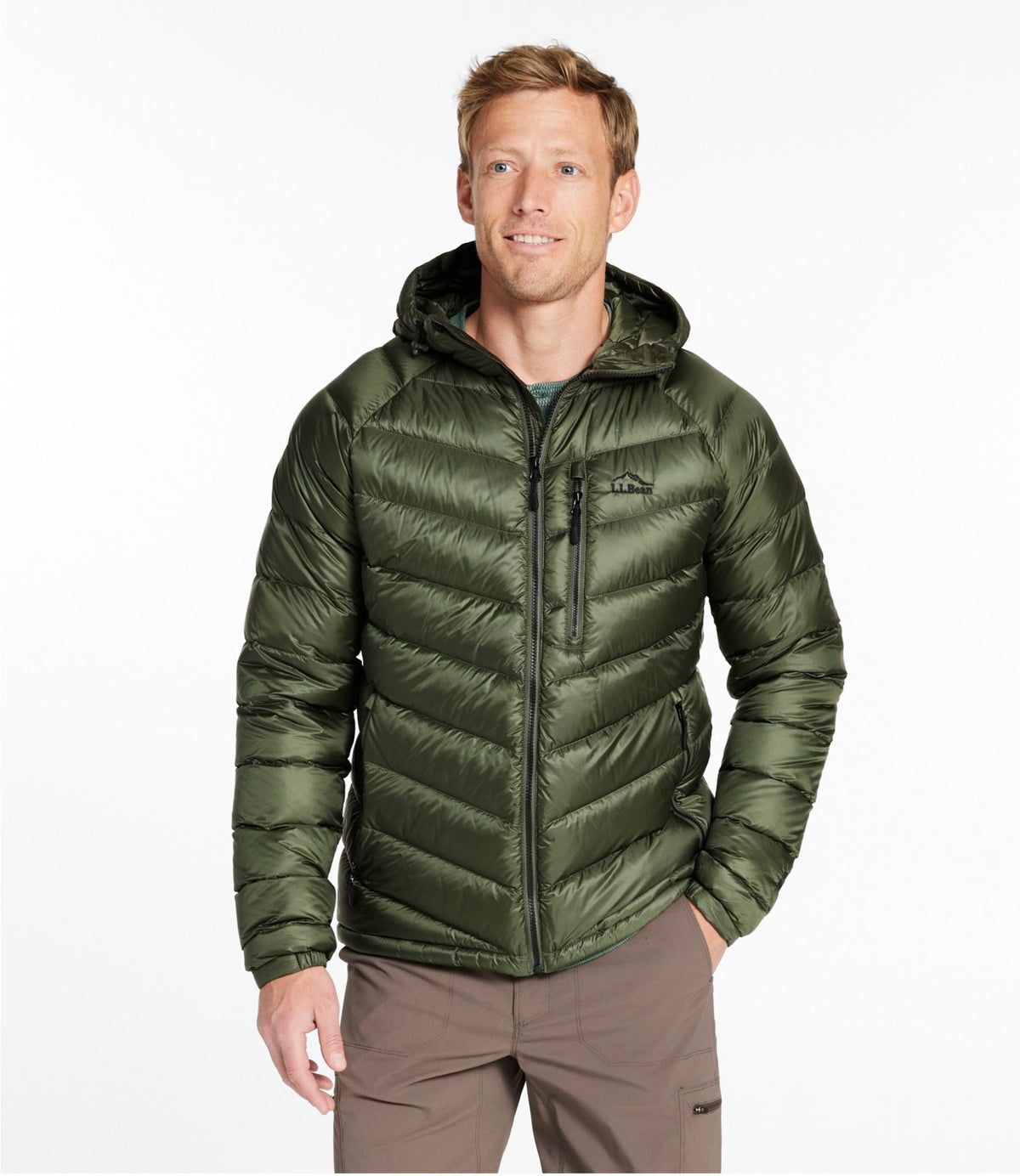 L.L.Bean Men's Ultralight 850 Down Hooded Jacket Thyme
