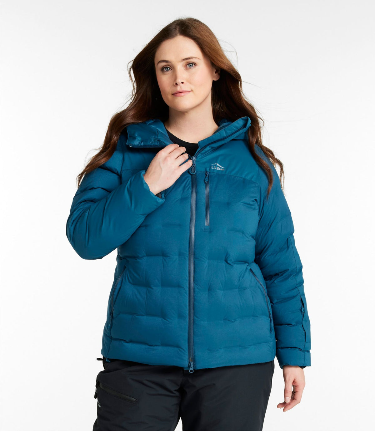 L.L.Bean Women's Wind Challenger Stretch Down Jacket Deepwater Blue